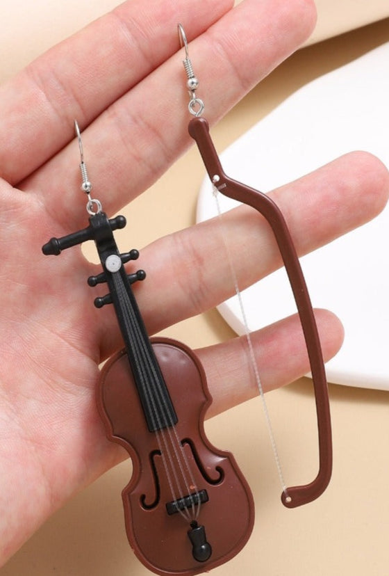 1 Pair Musical Instrument Drop Earrings