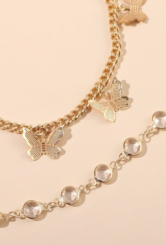 2pcs Butterfly Charm Anklet