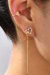 1 Pair Cubic Zirconia Dainty Chain Linked Earring