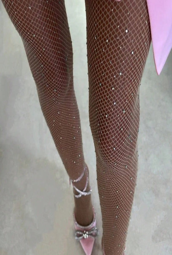 1 pair embellished diamond fashion fishnet socks