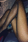 1 pair embellished diamond fashion fishnet socks