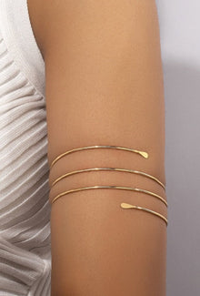  1pc Minimalist Metallic Wire Detail Arm Bracelet