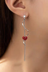 1pair Heart Shaped Spiral & S-shaped Earrings