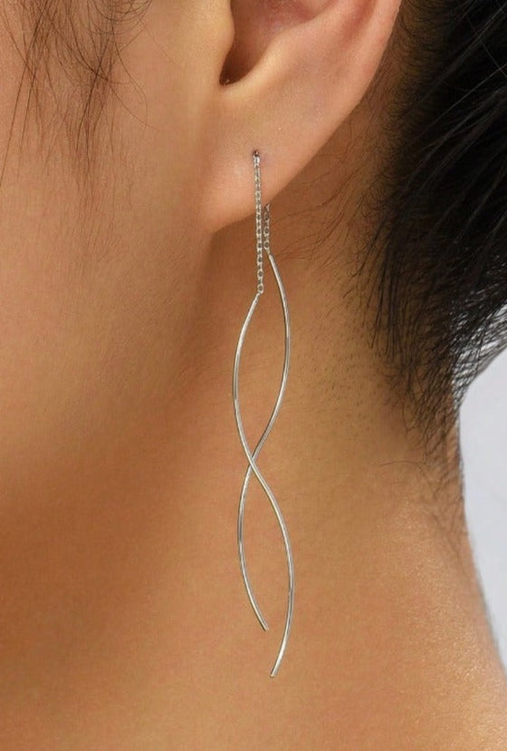 1 Pair Dainty Semi Spiral Dangle Earrings