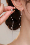 1 Pair Dainty Semi Spiral Dangle Earrings