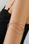 1pc Minimalist Metallic Wire Detail Arm Bracelet