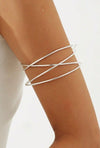 1pc Minimalist Metallic Wire Detail Arm Bracelet