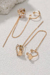 1 Pair Cubic Zirconia Dainty Chain Linked Earring