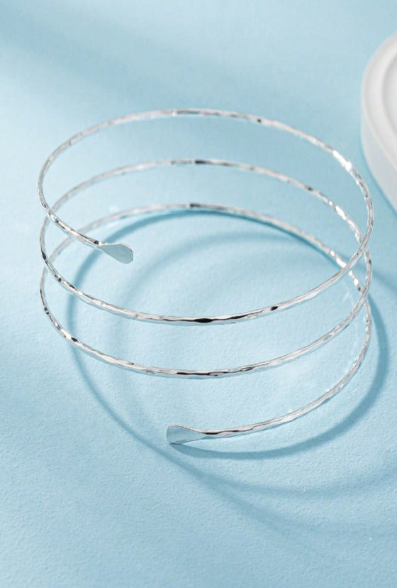 1pc Minimalist Metallic Wire Detail Arm Bracelet