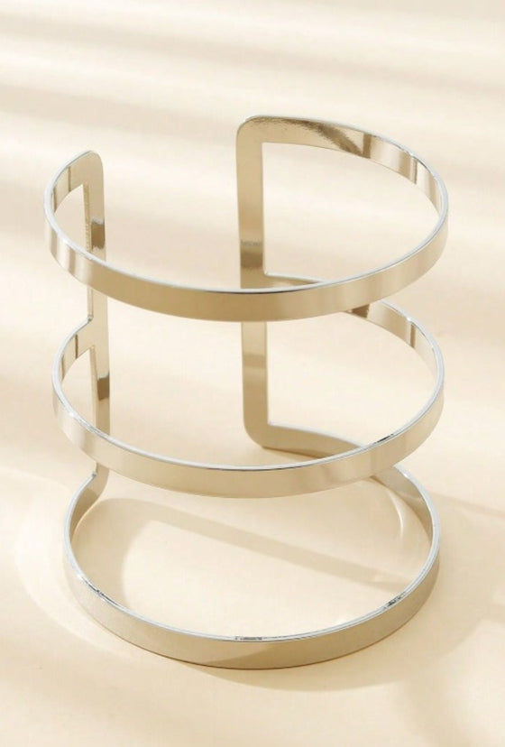 1pc Minimalist Metallic Wire Detail Arm Bracelet