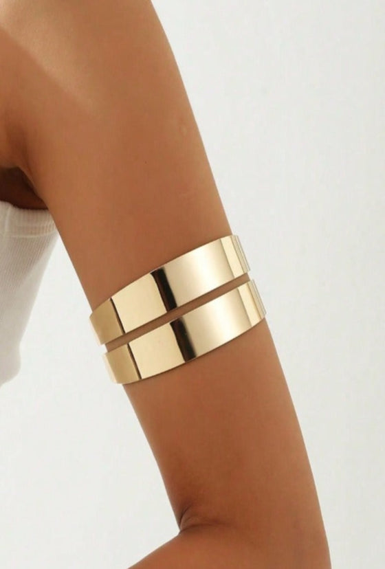 1pc Minimalist Metallic Wire Detail Arm Bracelet