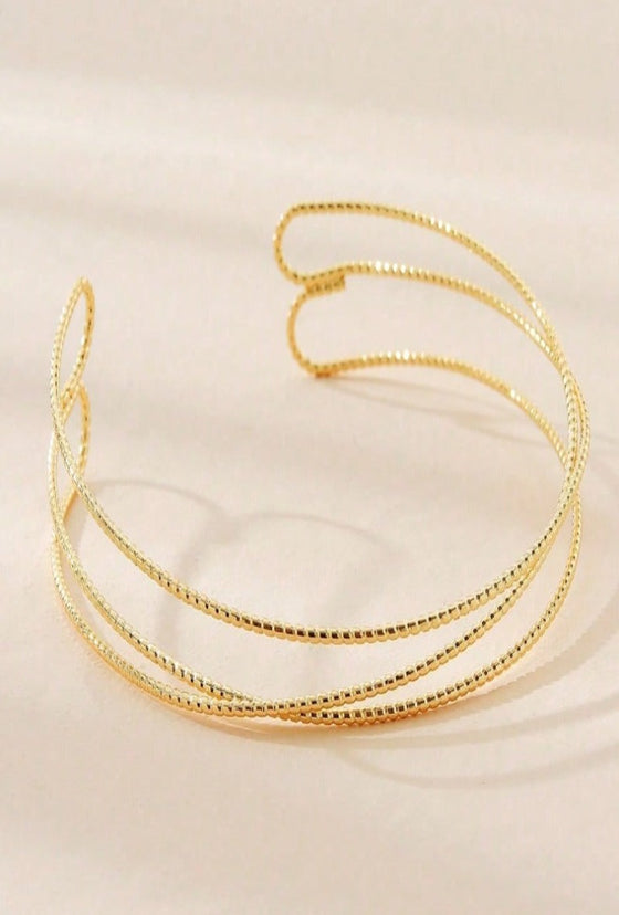 1pc Minimalist Metallic Wire Detail Arm Bracelet