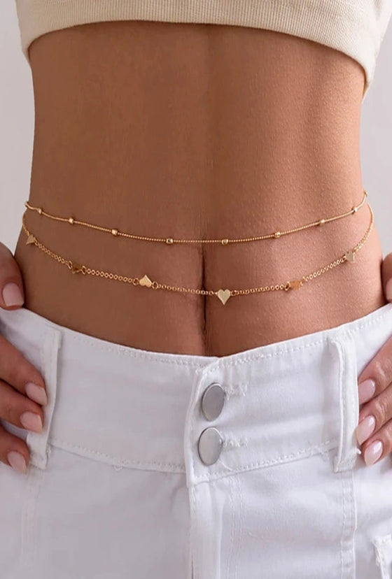 1pc Belly Minimalist double layer chain